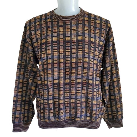 Jhane Barnes Vintage Wool Blend Coogi - Style Crewneck Flat Knit Sweater XL - Picture 1 of 14